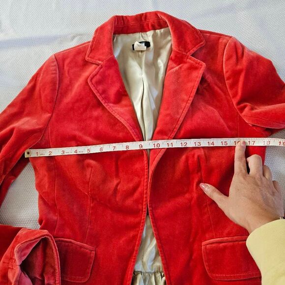 J. Crew Red Velvet Blazer Size 6 - Picture 6 of 7